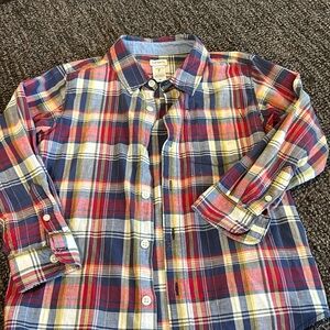 Carter’s Long Sleeve Plaid Bottom down Shirt Size 7